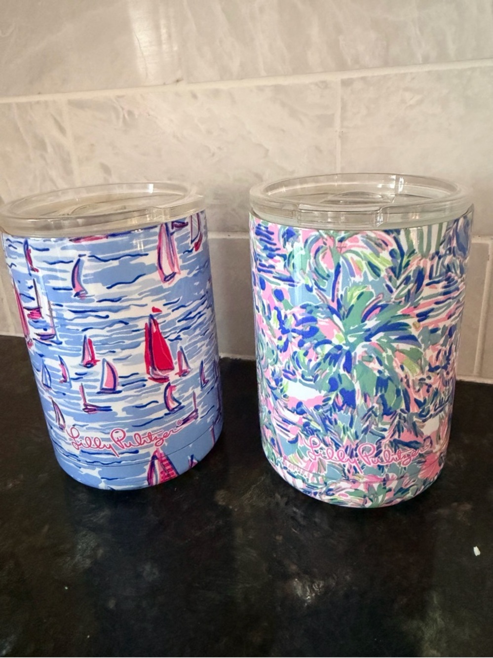 Lilly Pulitzer Insulated Mini Tumbler Set - Coastal Sail & Palm Print